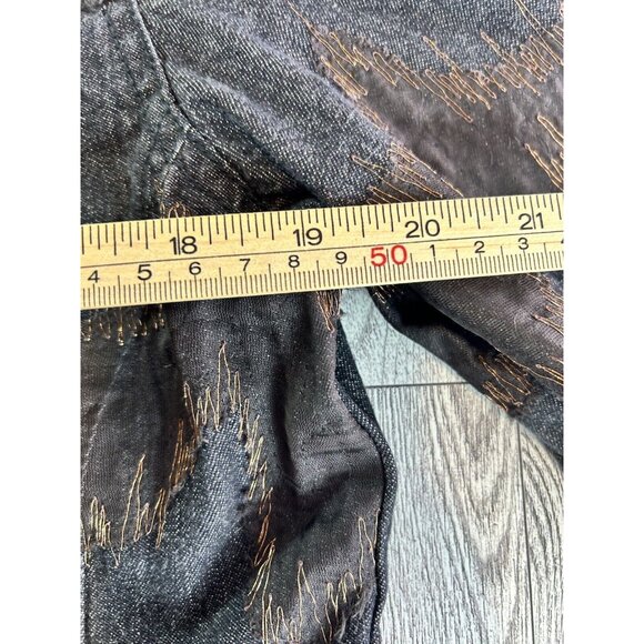 Chico's Embroidered Denim Button-Up Jacket size 1 - Picture 7 of 14